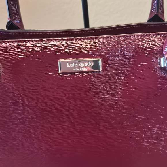 Kate Spade ♠️ New York, Bixby Place Mulled Wine Leather Elena Satchel - Picture 2 of 13